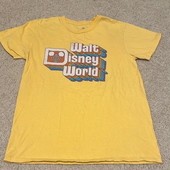 Disney Tops Walt Disney World Womens Yellow Retro Style